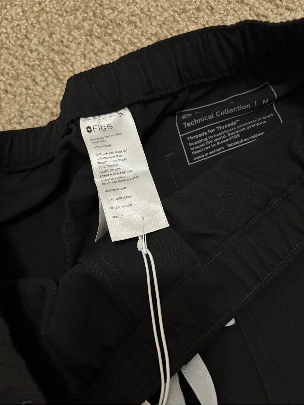 FIGS cairo zip fly scrub pants nwt medium
